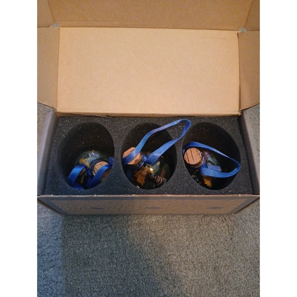 Authentic Models Lighthouse Ornaments Set of 3 Glass Spheres Nautical Decor Open